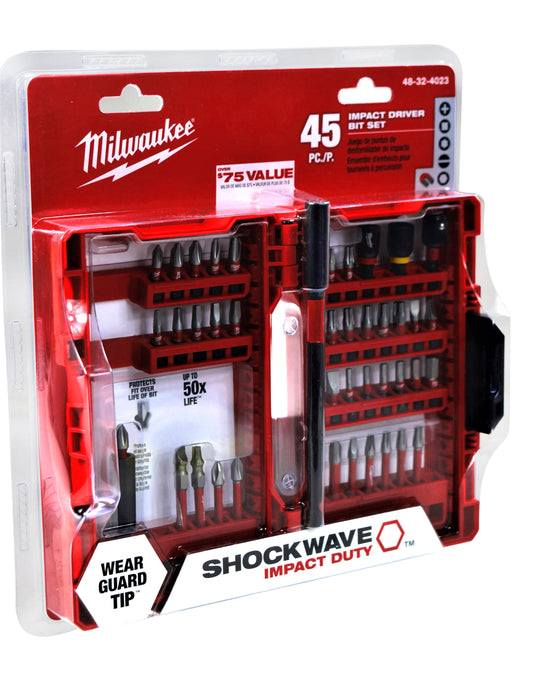 Milwaukee 48-32-4023 Shockwave Impact Duty 45 Piece Heavy Duty Driver Bit Set