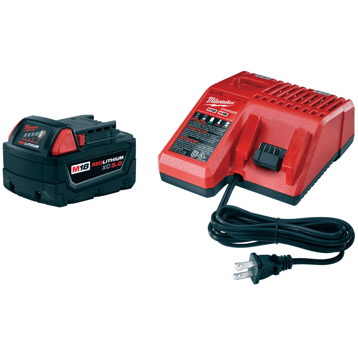 Milwaukee 48-59-1850 M18 REDLITHIUM XC 5.0Ah Battery & Charger Starter Kit