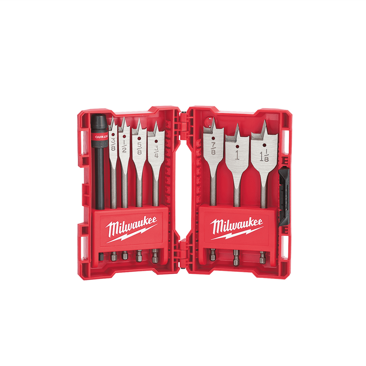 Milwaukee Tool Flat Boring Bit 6" Universal Set - 8PC