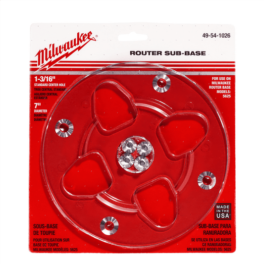 Milwaukee Tool Clear, 7" Diameter, 1-3/16" Center Hole Sub-Base