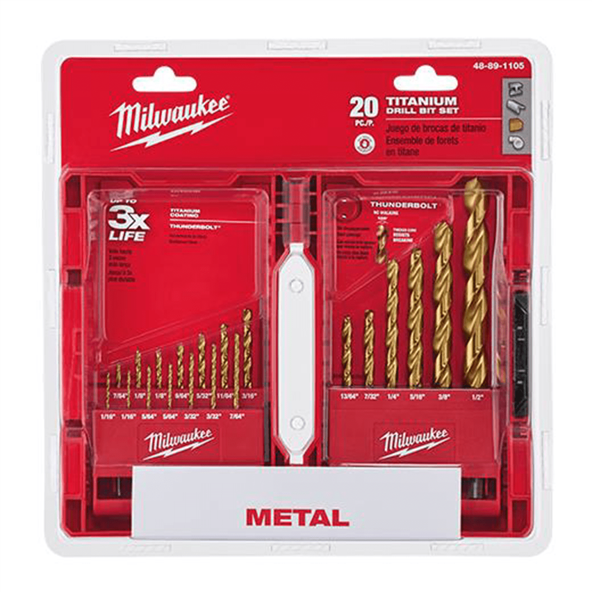 Milwaukee Tool THUNDERBOLT Titanium Drill Bit Set &hyphen; 20PC