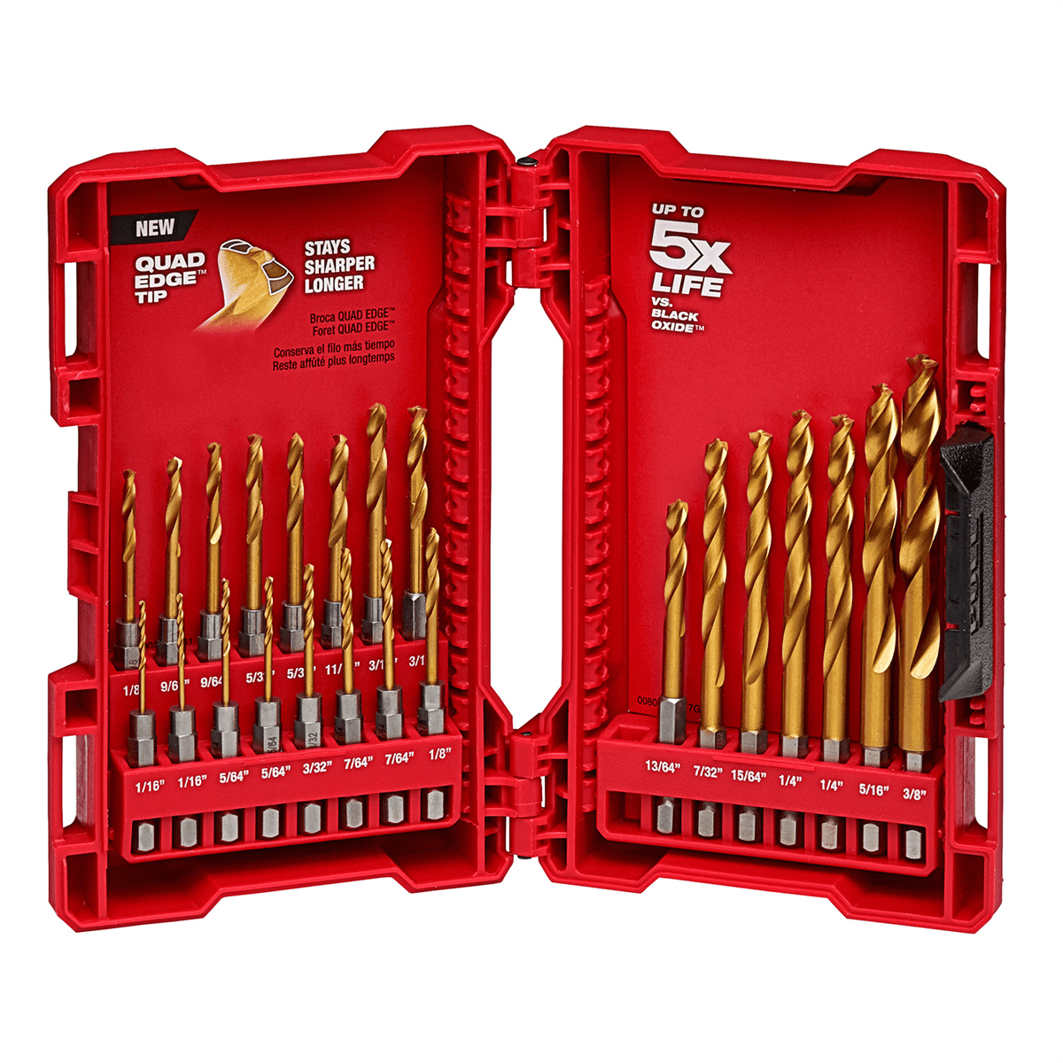 Milwaukee 48-89-4631 SHOCKWAVE RED HELIX Titanium Drill Bit Set, 23pc