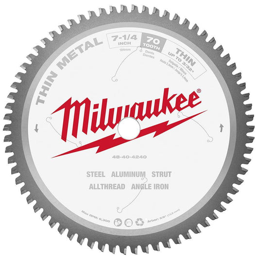 Milwaukee Tool Circular Saw,7 1/4 in,70 Teeth 48-40-4240