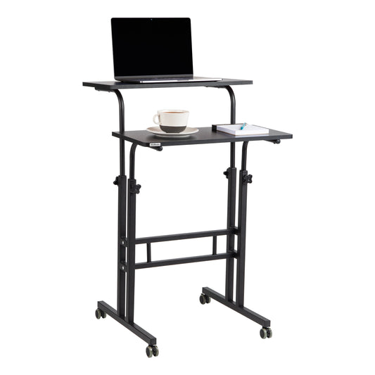 Mind Reader Standing Desk, Adjustable Height, Computer Desk, Laptop Desk, Portable, Rolling, Adult