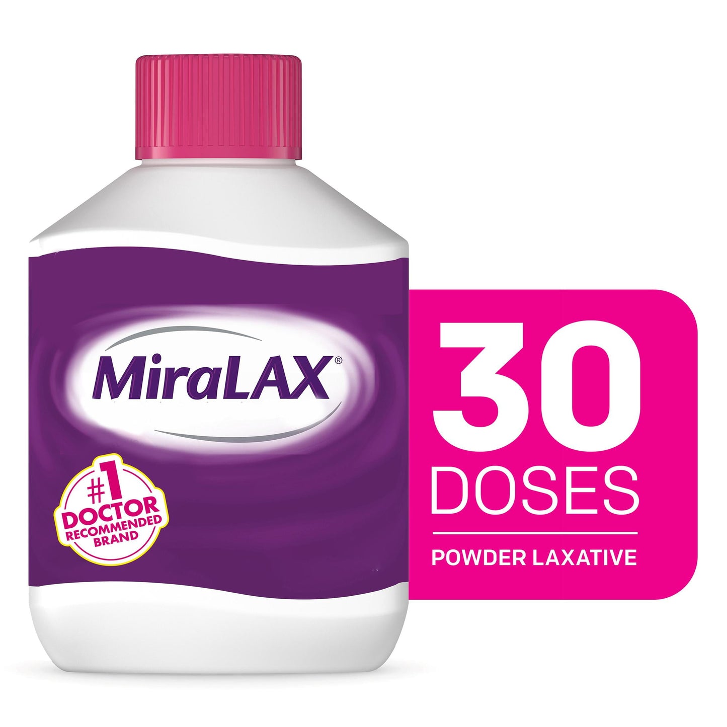 MiraLAX Laxative Powder for Gentle Constipation Relief, No Sudden Urgency, 30 Dose