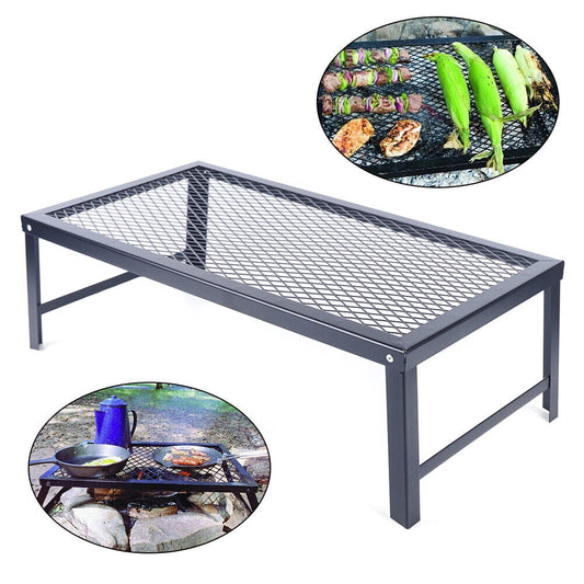 Miumaeov Camp Grill Fire Pit Grate Campfire Cooking Stand BBQ Rack Pit Over Fire Portable