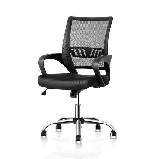 MoNiBloom Mesh Office Chair, Mid Back Computer Desk Chair with Armrests and Wheels, Black