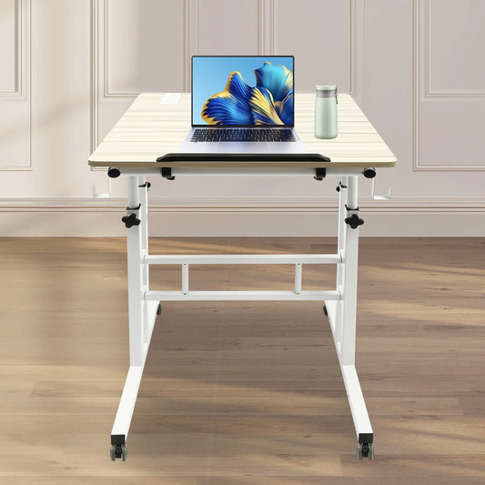 Mobile Stand up Desk Small Adjustable Standing Desk with Wheels Home Workstation