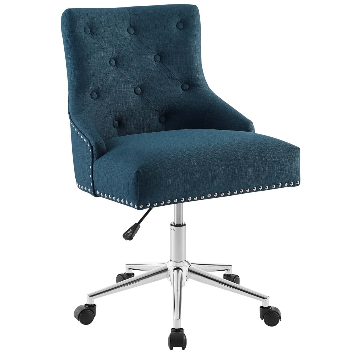 Modway Regent Tufted Button Swivel Upholstered Fabric Office Chair in Azure