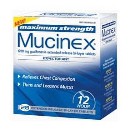 Mucinex Expectorant Maximum Strength 1200 Mg, Tablets - 28 Ea, 2 Pack