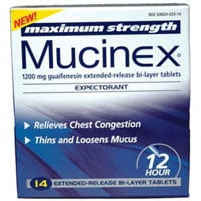 Mucinex Maximum Strength Extended-Release Bi-Layer Tablets - 14 Ea, 2 Pack