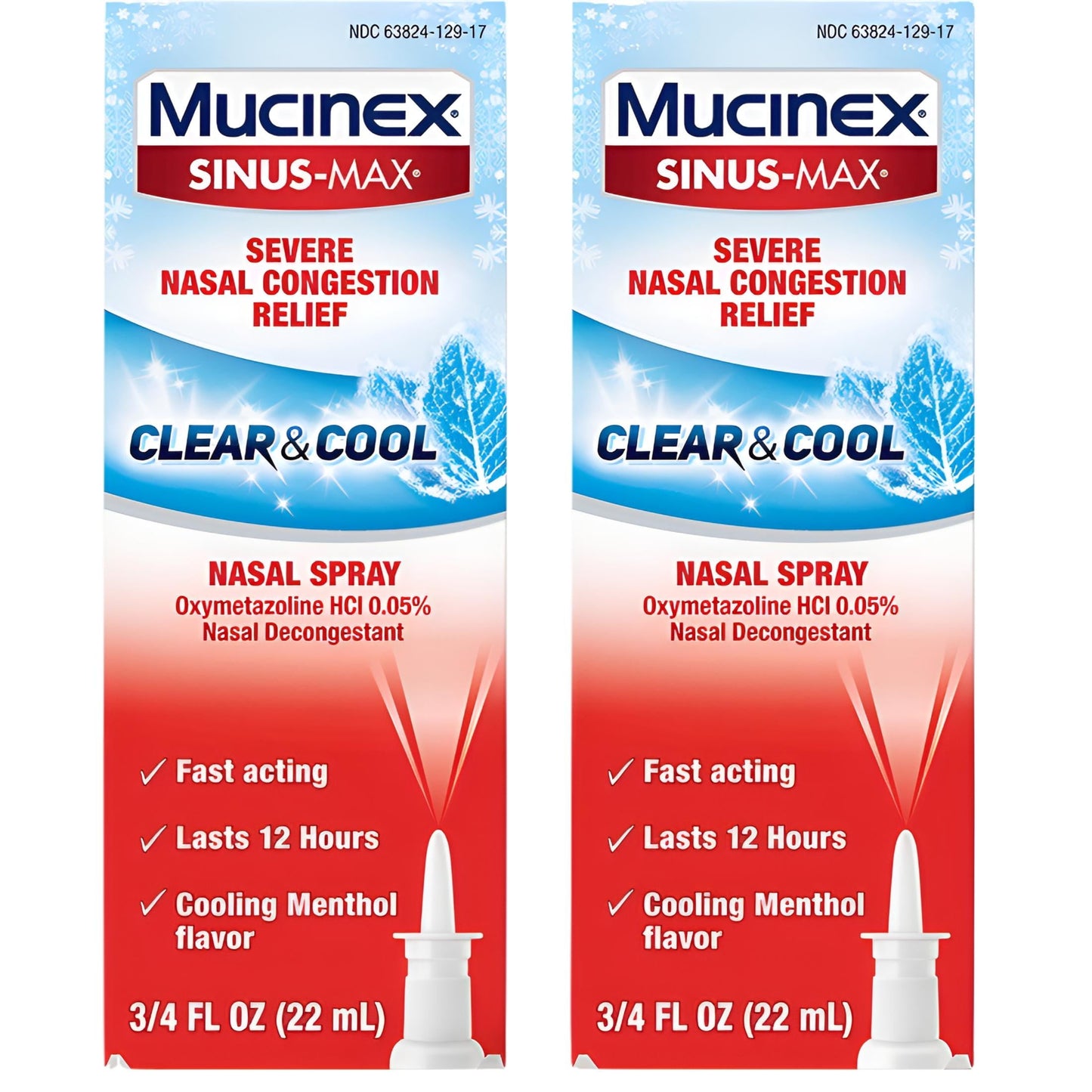 Mucinex Sinus-Max Full Force Nasal Spray, 0.75 oz (Pack of 2)