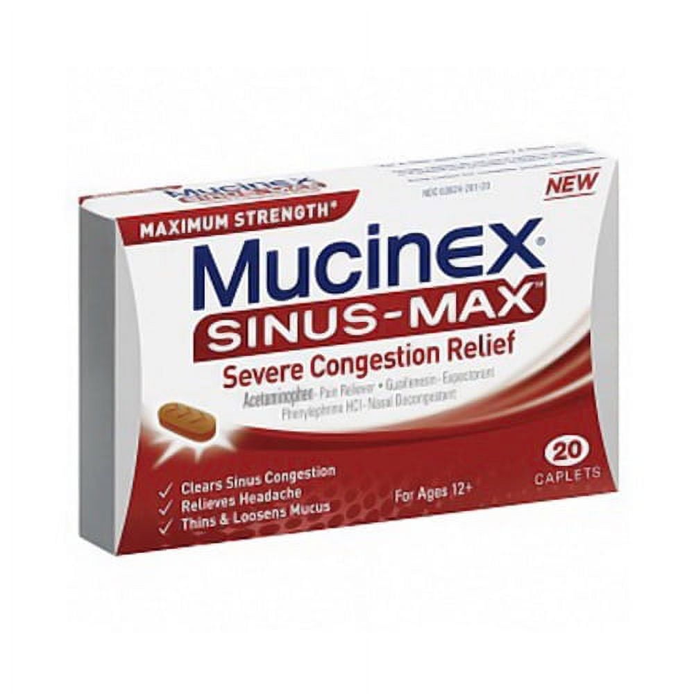 Mucinex Sinus-Max Severe Congestion Relief Caplets - 20 Ea