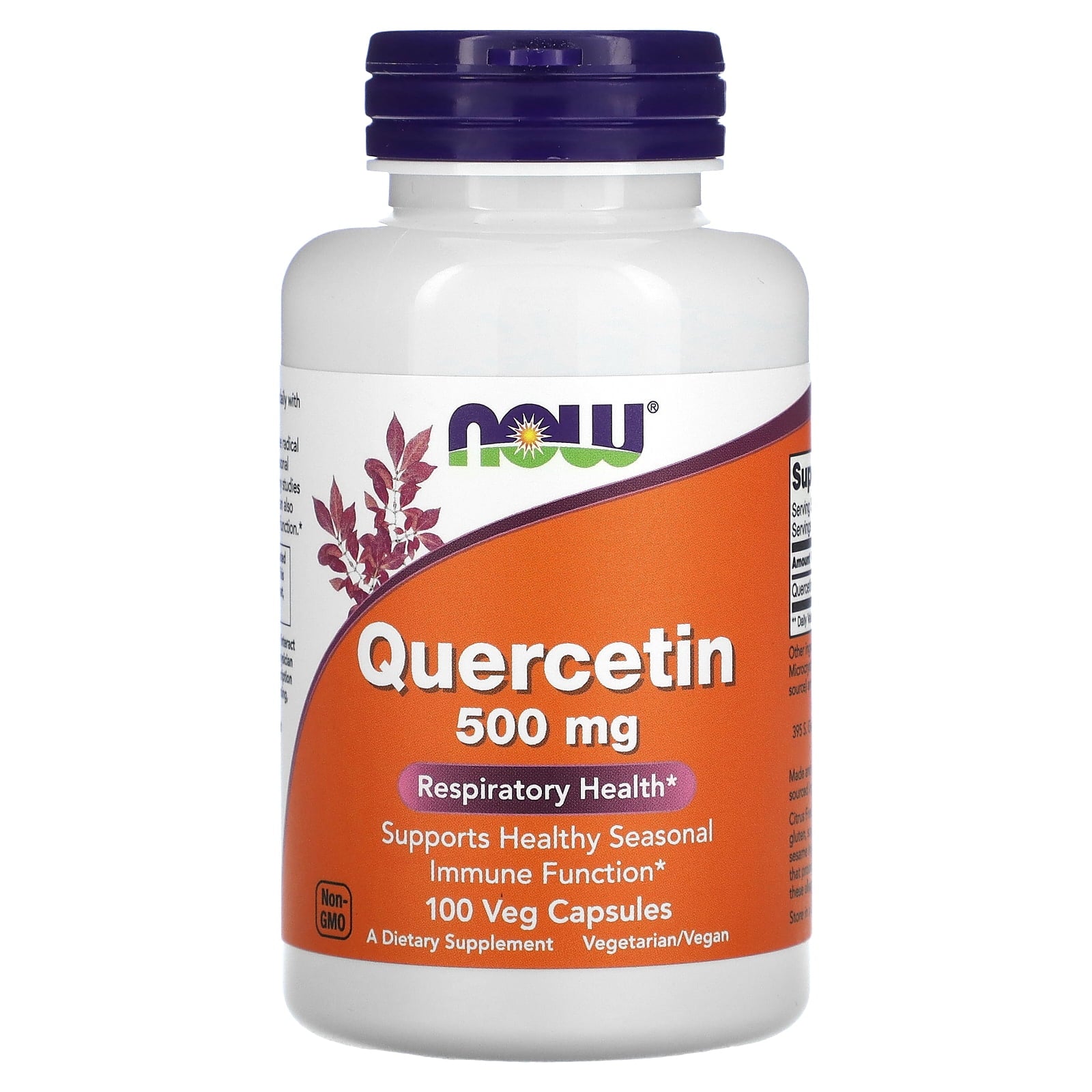 NOW Foods - Quercetin Respiratory Health 500 mg. - 100 Vegetarian Capsules