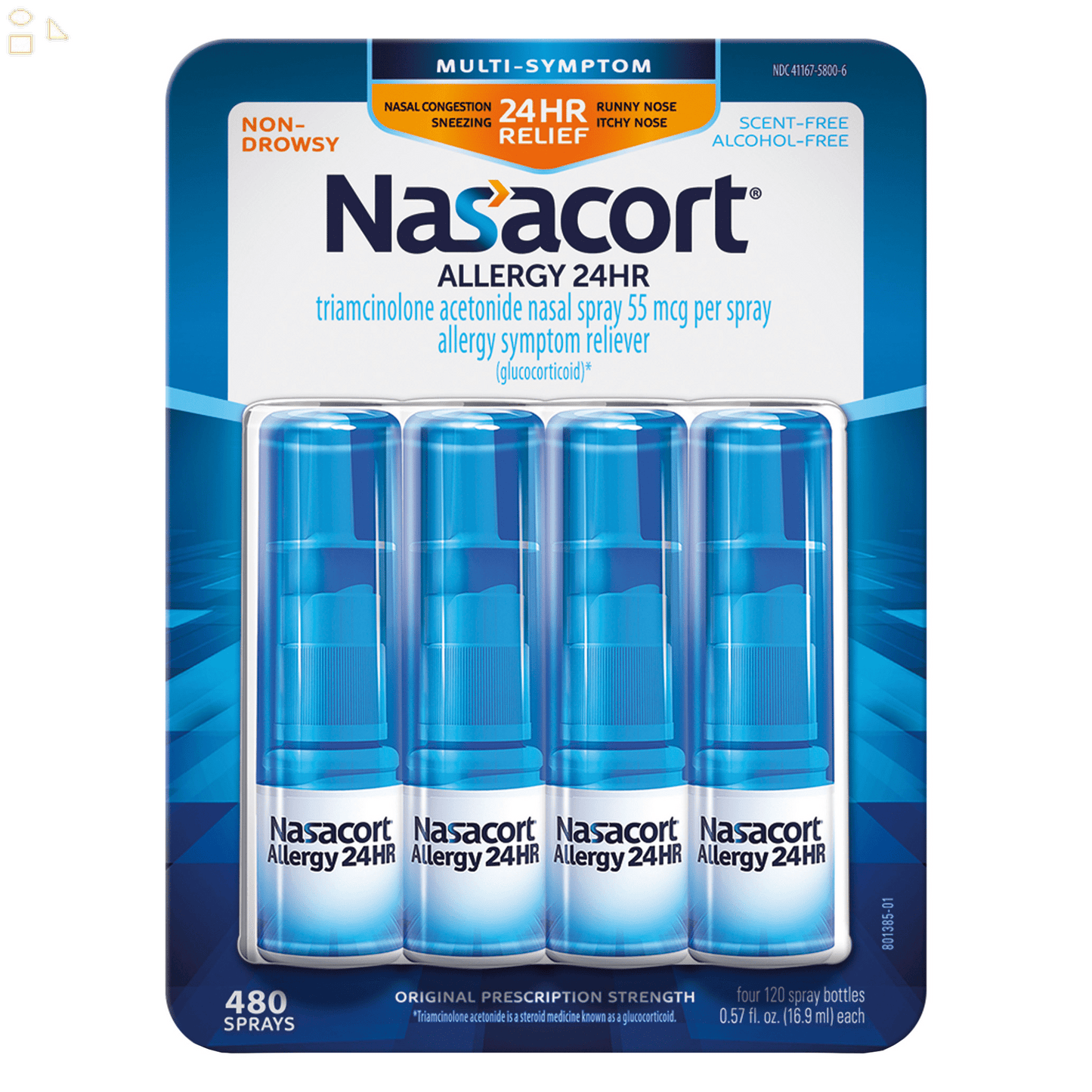 Nasacort Allergy 24 HR, 480 Metered Sprays Non-Drip, Non-Drowsy Allergy Rrelief