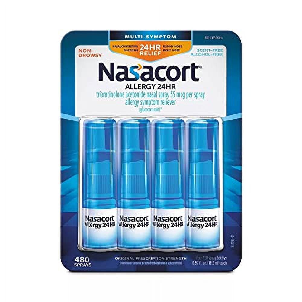 Nasacort Allergy 24 Hour, 0.57 Fluid Ounce, ApMpGI 4 Pack (120 Sprays/pack)