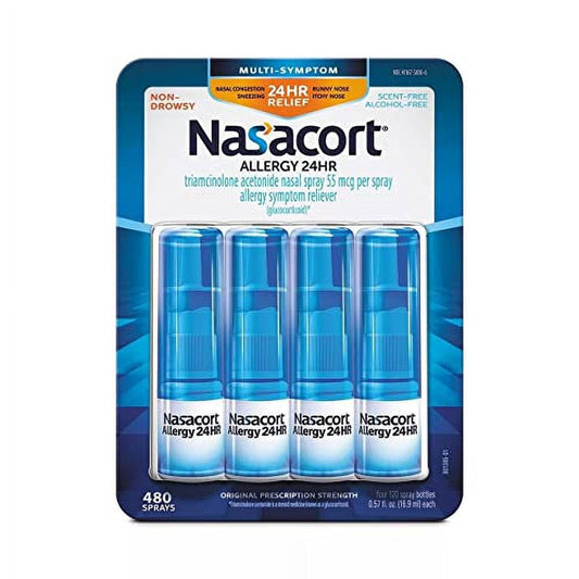 Nasacort Allergy 24 Hour, 0.57 Fluid Ounce, ApMpGI 4 Pack (120 Sprays/pack)