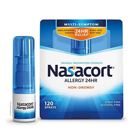 Nasacort Allergy 24HR Nasal Spray for Adults, Non-Drowsy & Alcohol-Free, 120 Sprays, 0.57 fl. oz.