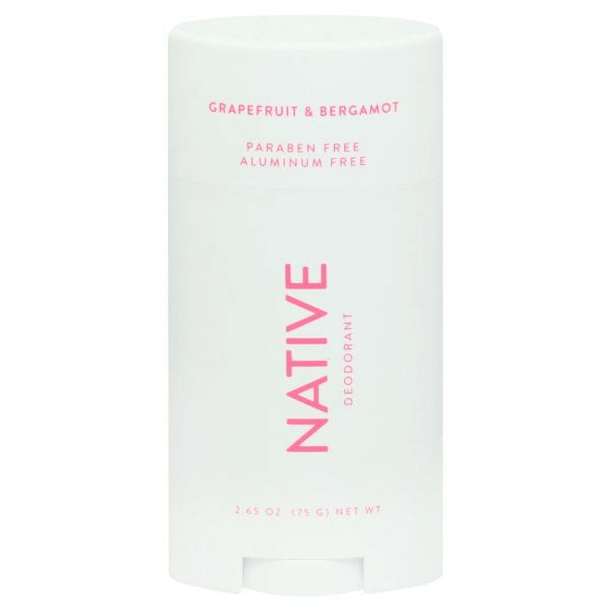 Native Deodorant, Grapefruit & Bergamot, Aluminum Free, for Women and Men, 2.65 oz