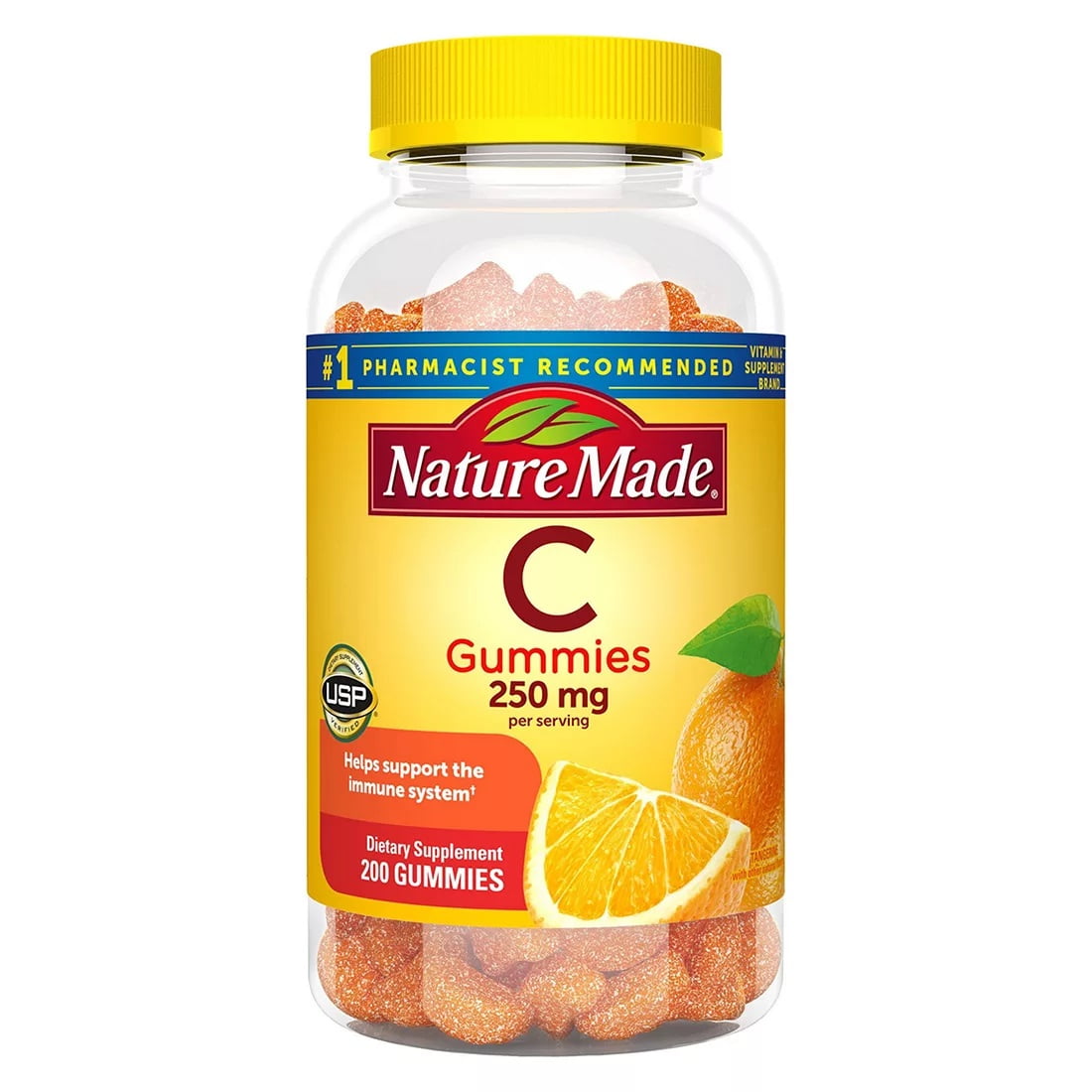 Nature Made Adult Gummies 200 CT Vitamin C Dietary Supplement, Orange