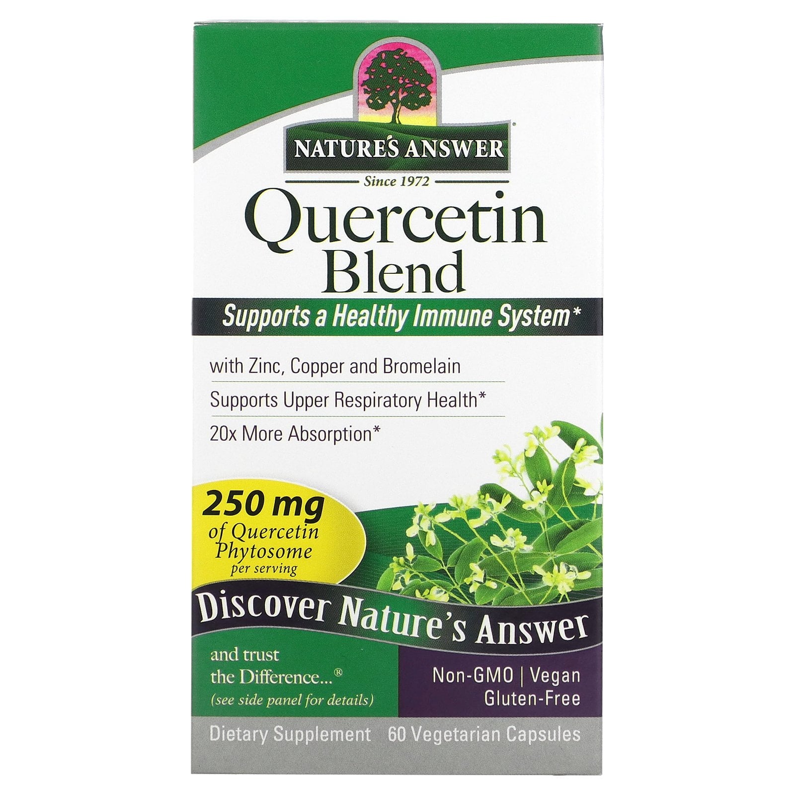 Nature's Answer Quercetin Blend, 250 mg, 60 Vegetarian Capsules