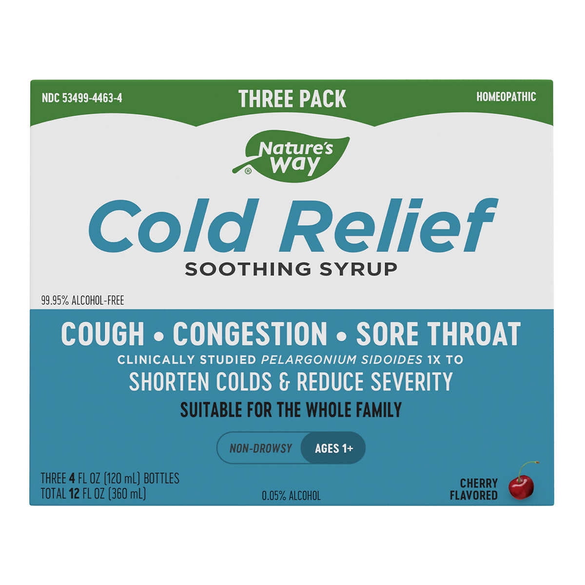 Nature's Way Cold Relief Soothing Syrup 4oz, 3 Pack