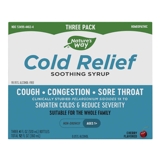 Nature's Way Cold Relief Soothing Syrup 4oz, 3 Pack