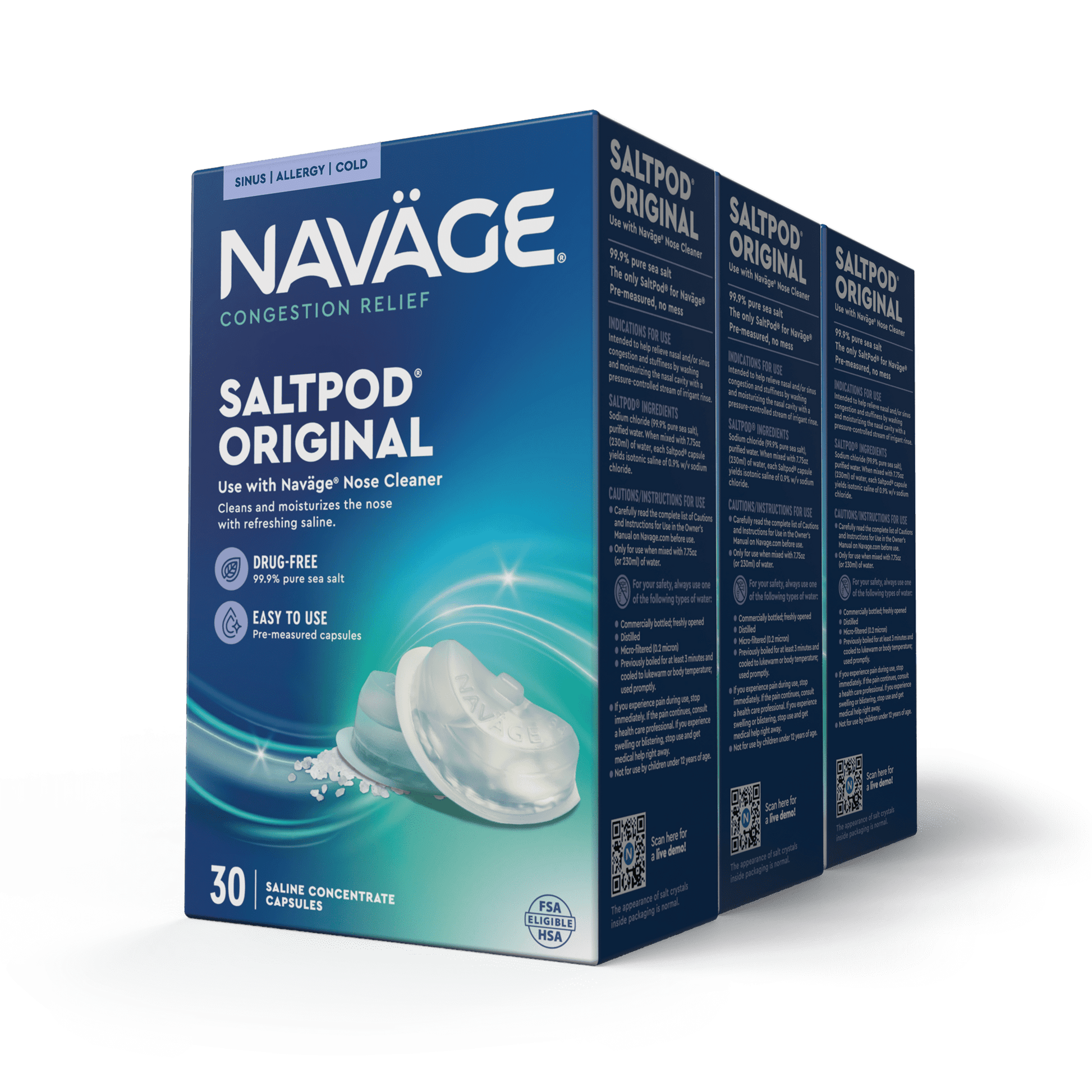 Navage SaltPod Bundle: 3 SaltPod 30-Packs (90 SaltPods) $44.85 if purchased separately