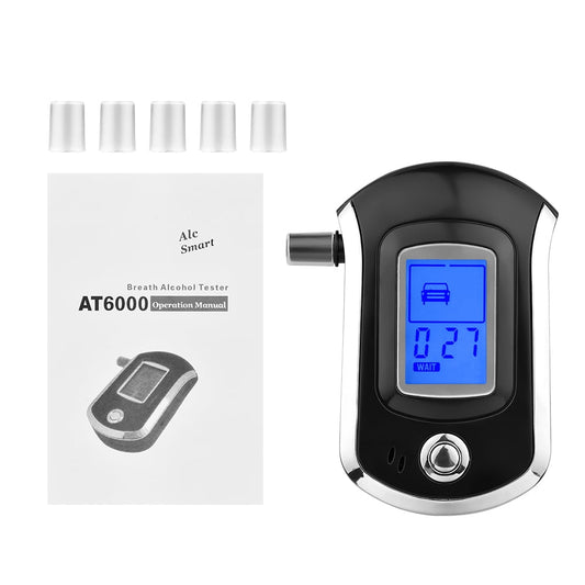 Nebublu Breathalyzer with 6 Mouthpieces , Accurate BAC Detector for Alcohol Testing