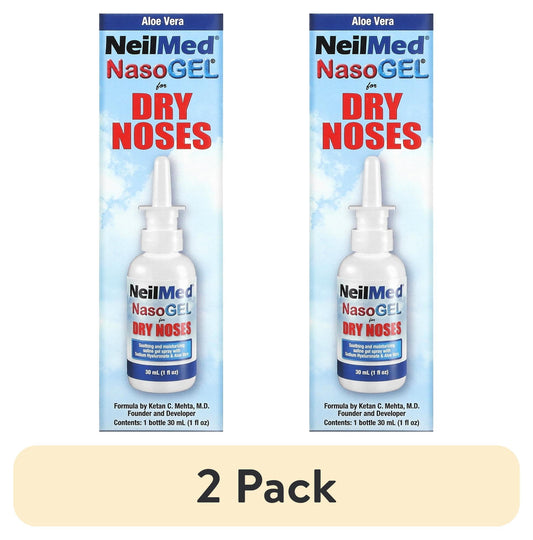 (2 pack) NeilMed NasoGel Drug-Free Saline Nasal Gel Spray formulated with Sodium Hyaluronate