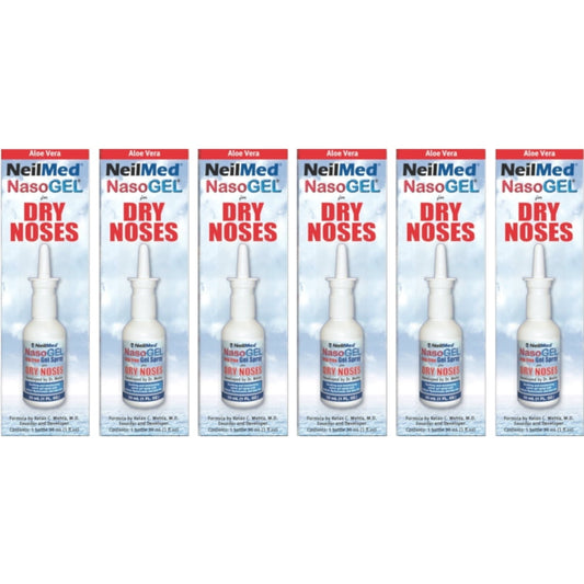 NeilMed Nasoge Drug-Free Salinel Drip Free Dry Nose Gel, 1oz, 6-Pack