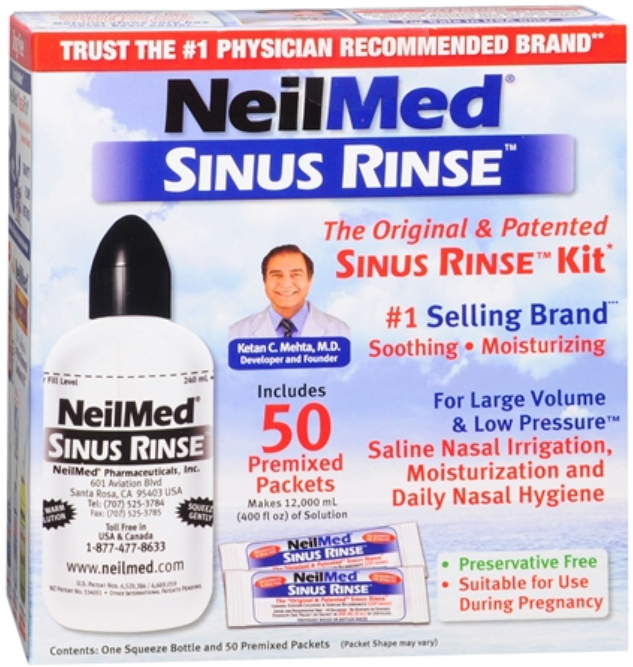 Neilmed Sinus Rinse Kit, All Natural Sinus Relief, 1 each