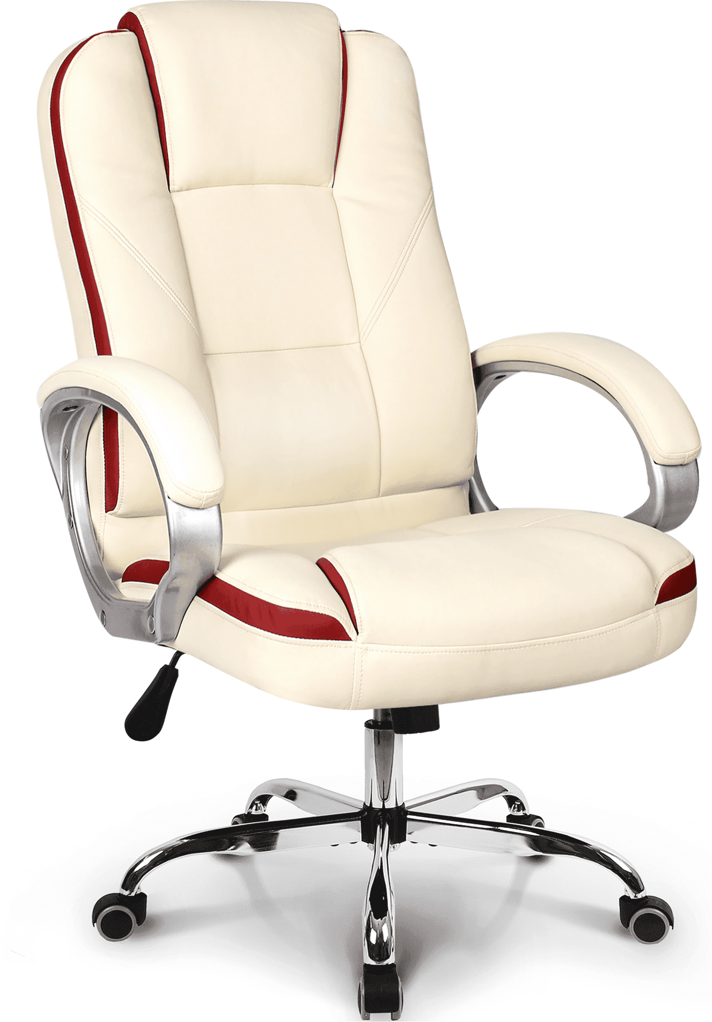 Neo Chair Ergonomic High-Back Executive Leather Office Computer Desk Chair, Ivory