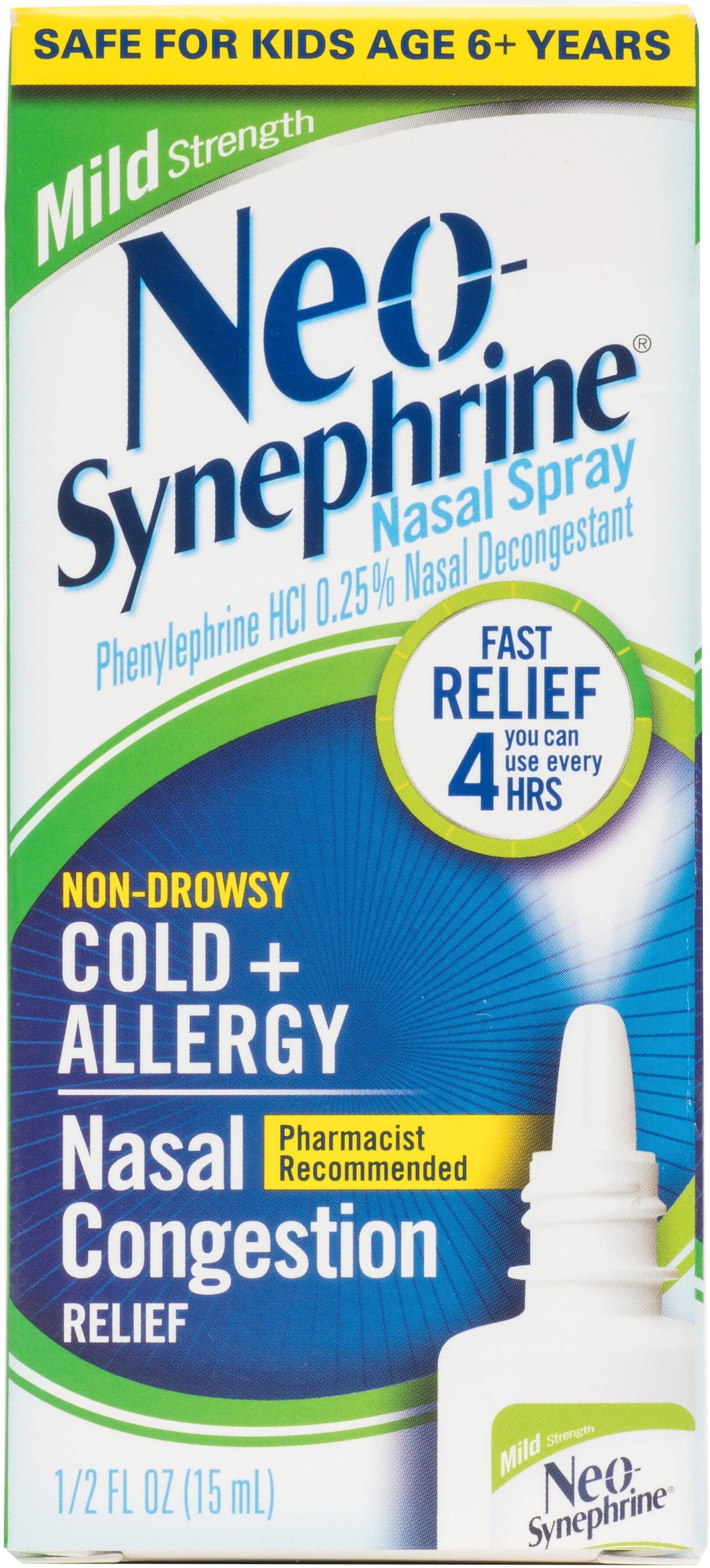 Neo-Synephrine Spray Mild 0.50 oz (Pack of 6)