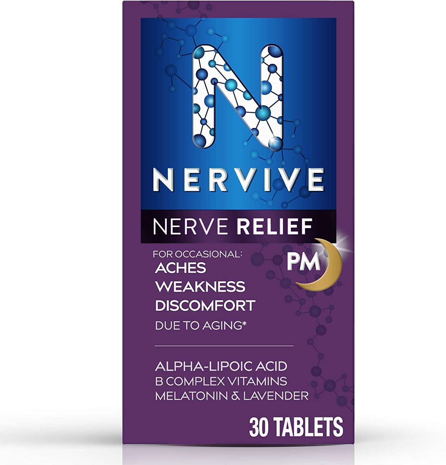 Nervive Nerve Relief PM, Alpha Lipoic Acid, Vitamin B1 & B6, 30 Tabs