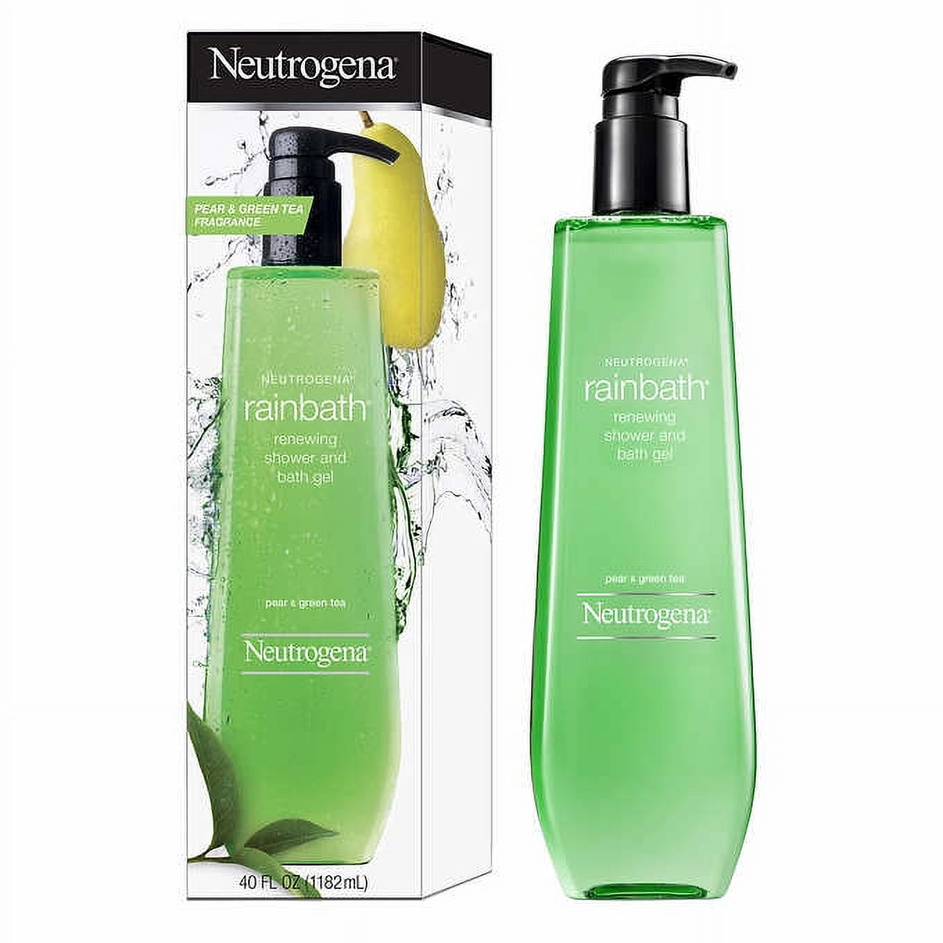 Neutrogena Rainbath Renewing Shower and Bath Gel, Pear & Green Tea Fragrance, 40 Oz Pump Bottle