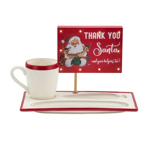 Mr. Christmas Night Before Christmas Milk and Cookies Serving Set, Classic Collection, Child, Santa Claus, 1 Count