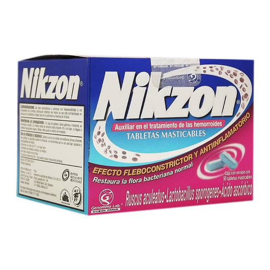 Nikzon 90 Tabs. Chewable treatment for Hemorrhoid Anti Inflammatory Hemorroides