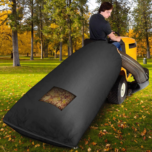 Qunbio Lawn Tractor Leaf Bag, Riding Mower Universal Leaf Collecting Bag, 96"L x 56"W, Black, Large