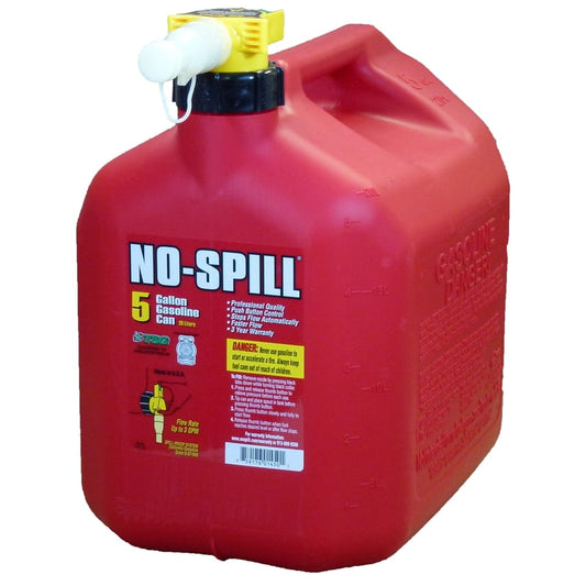 No-Spill Plastic Gas Can 5 gal