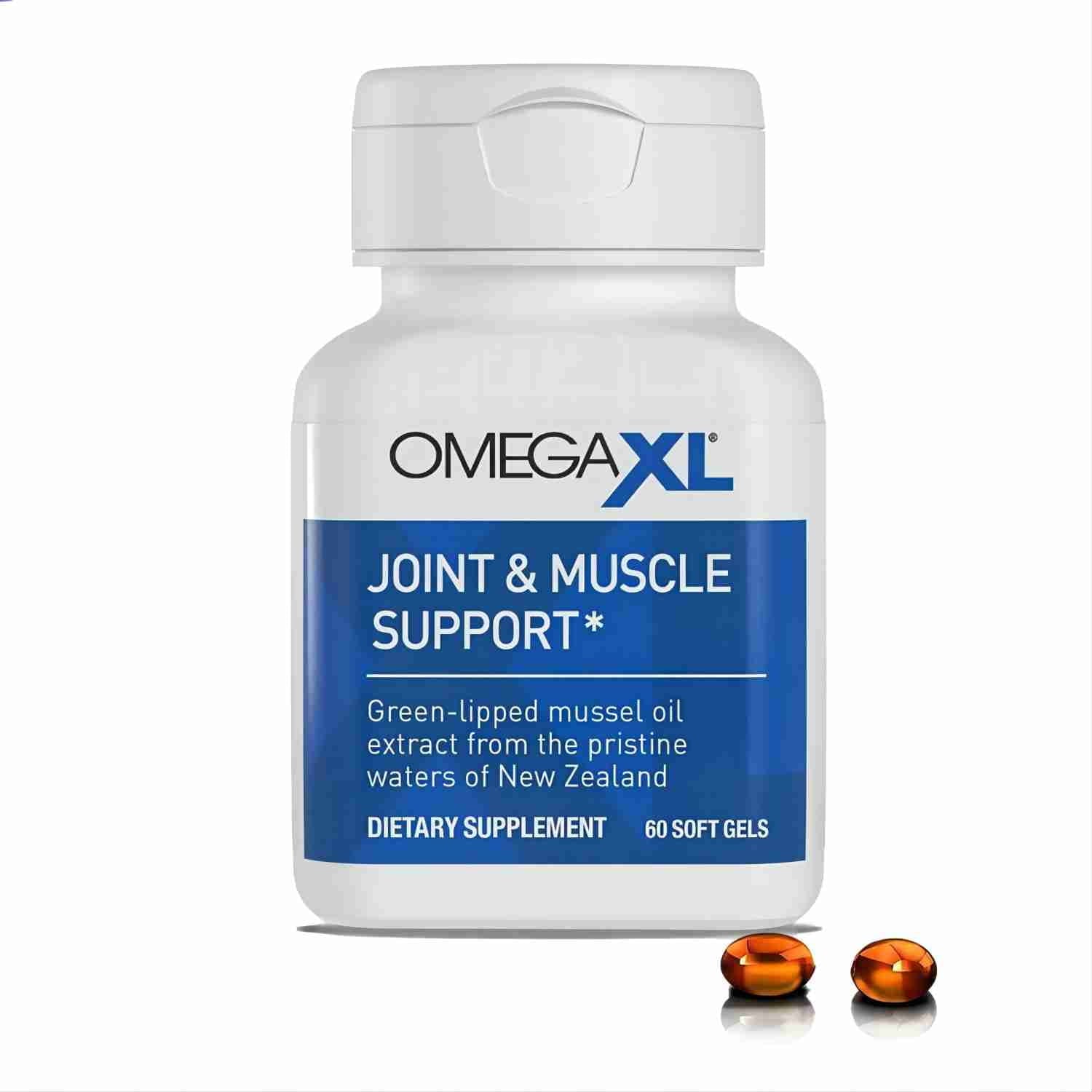 OMEGAXL Green Lipped Mussel Oil for Joint and Muscle Support, 60 Capsules, Natural Formula