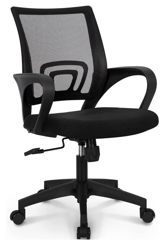 Office Computer Desk Chair Gaming-Ergonomic Back Cushion Lumbar Support with Wheels Comfortable Blue Mesh Racing Seat Adjustable Swivel Rolling Home Executive (Black)