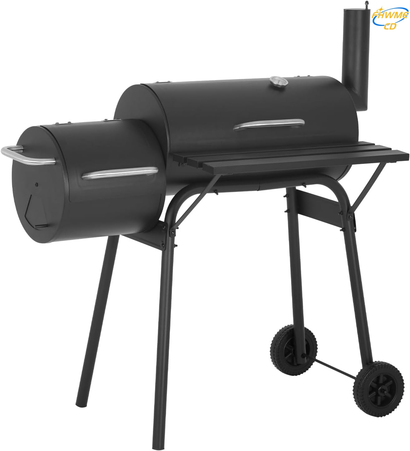 Offset Smoker,43-inch Charcoal Outdoor BBQ Grill - Portable Grill,Braised Roast, Patio and Backyard Picnic Grill