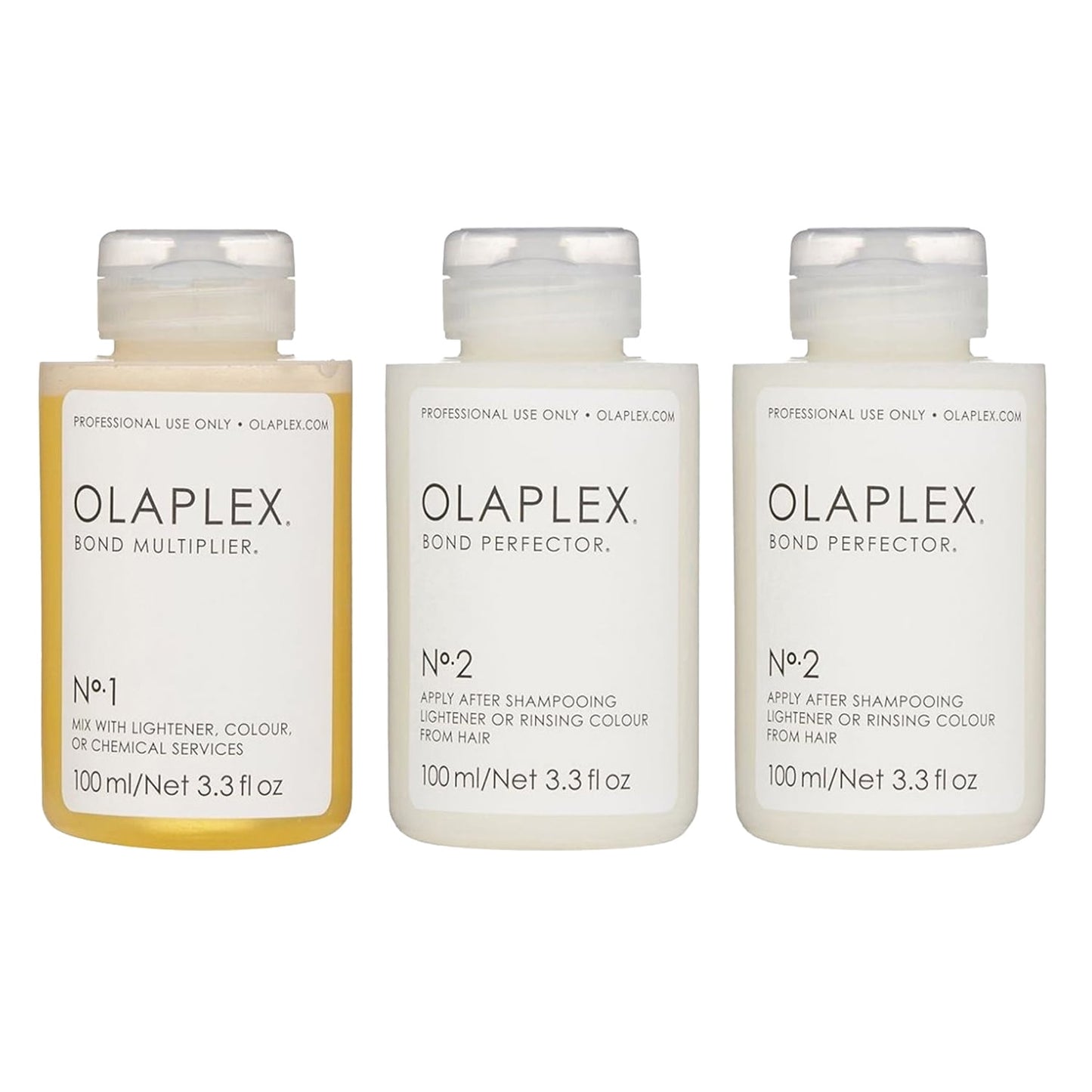 Olaplex Traveling Stylist Kit No 1 Bond Multiplier (1) - No 2 Bond Perfector (2) 3.3 oz Each