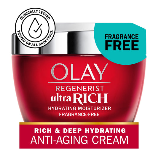 Olay Regenerist Ultra Rich Face Moisturizer, Fragrance-Free, Hydrates All Skin Dryness 1.7 Oz