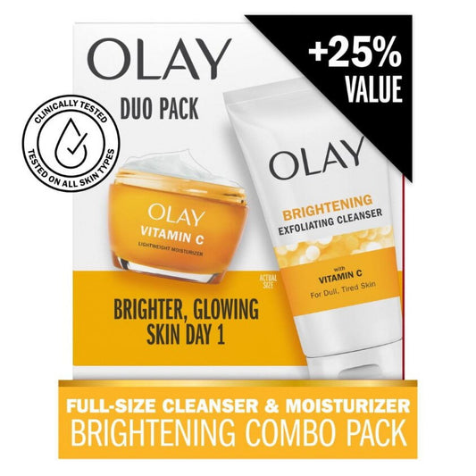 Olay Skincare Regenerist Vitamin C+Peptide 24, Facial Cleanser 5 fl oz, Facial Moisturizer 1.7 fl oz