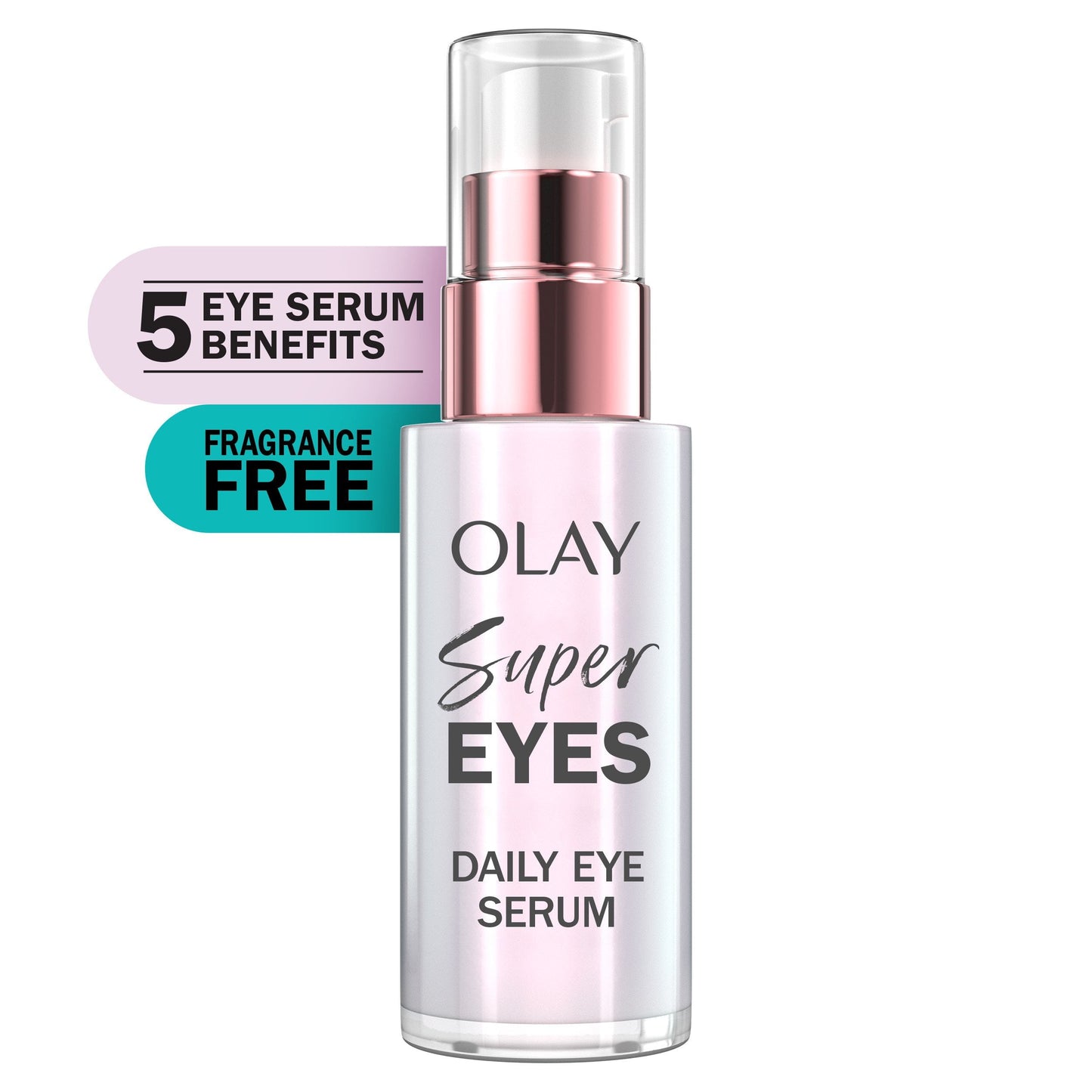 Olay Super Eye Daily Serum, 0.45 fl oz., 5-in-1 Eye Serum with Vitamin C and Niacinamide to Brighten, Depuff, and Smooth