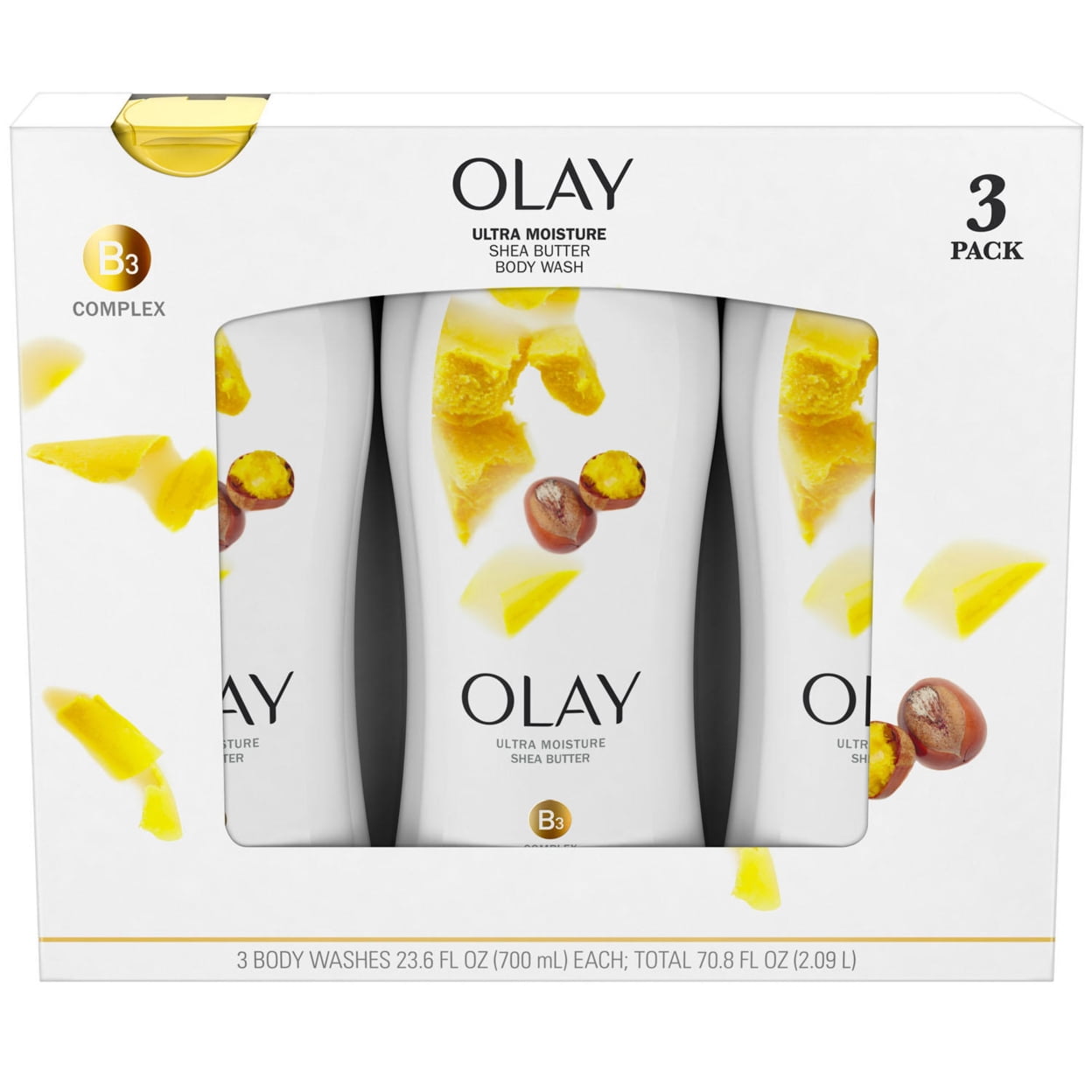 Olay Ultra Moisture Shea Butter Body Wash 23.6 Fluid Ounce (3 Pack)