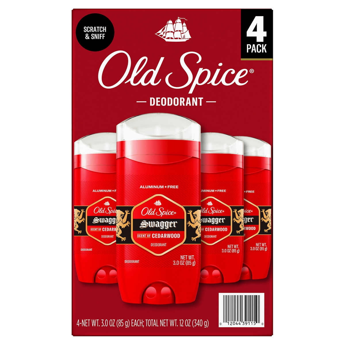 Old Spice Swagger Deodorant Aluminum Free 3 Ounce (Pack of 4)