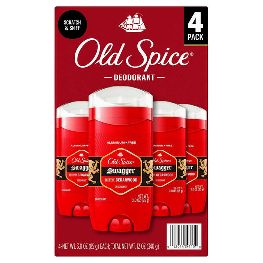 Old Spice Swagger Deodorant Aluminum Free 3 Ounce (Pack of 4)